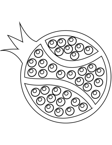 Coloring page pomegranate with small seeds